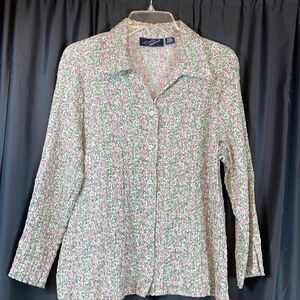 GISELLE Apparel Button Down Floral Long Sleeve Blouse